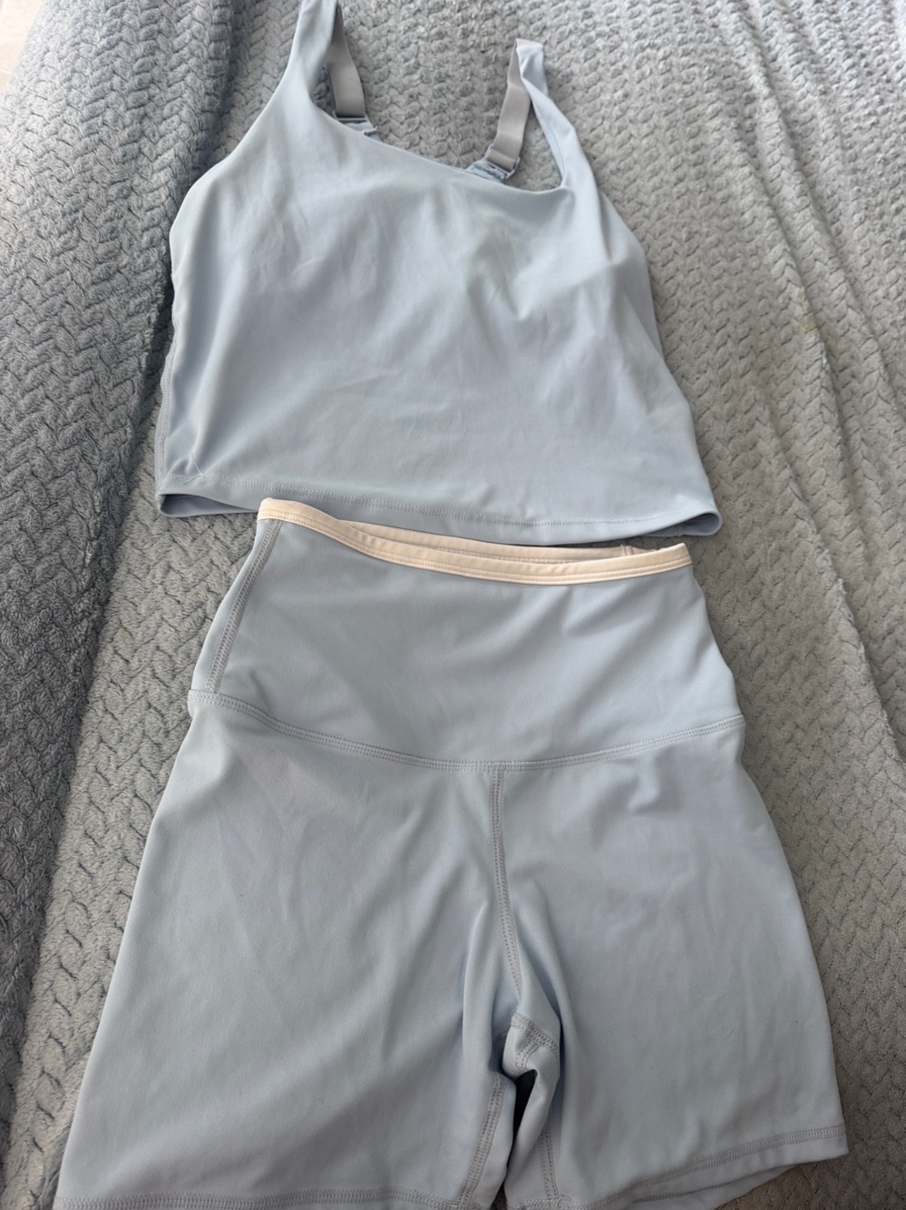 Light Blue Women's Two-Piece Athleisure Set